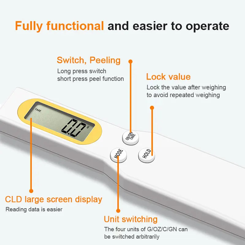 Colher de medição de peso LCD